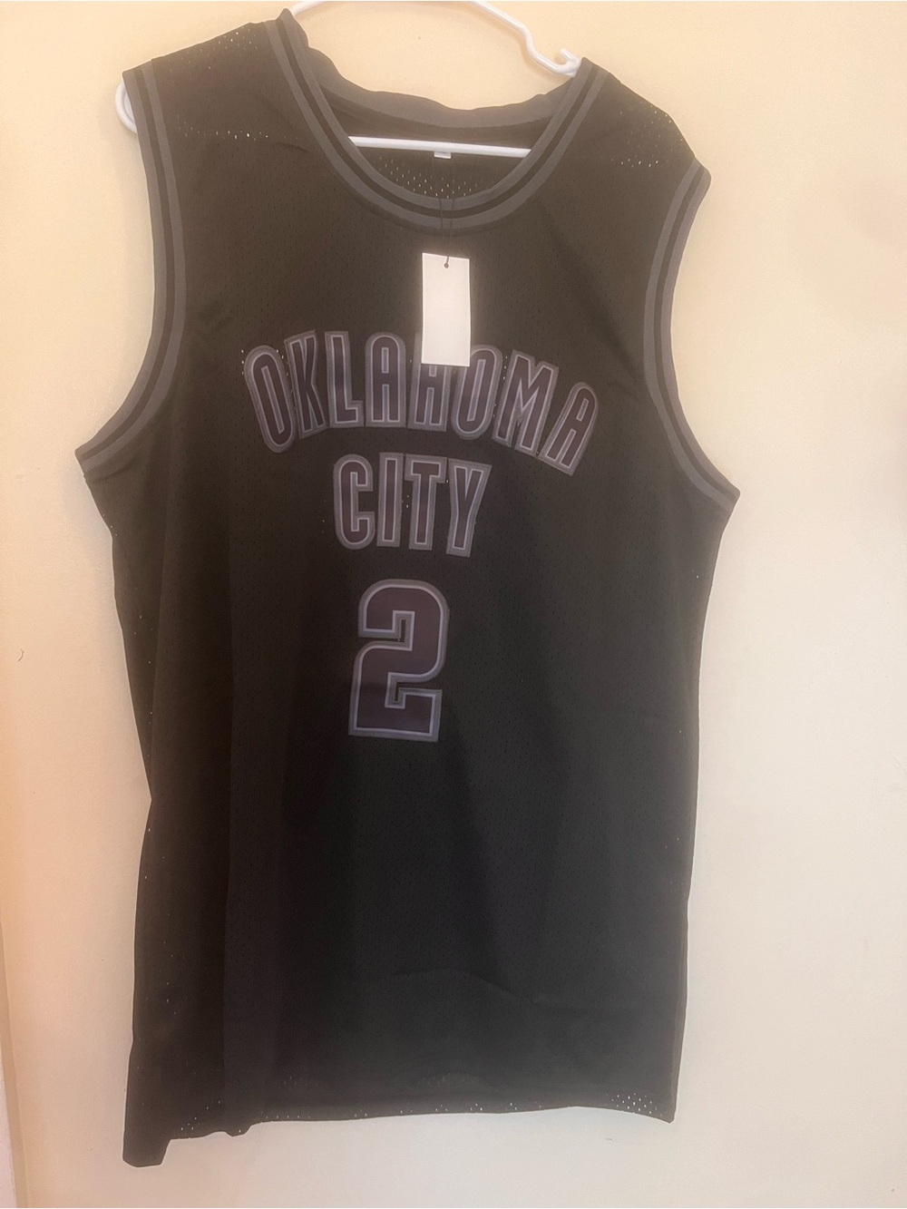 OKC thunder embroidered Blackout Basketball Jersey sga shai